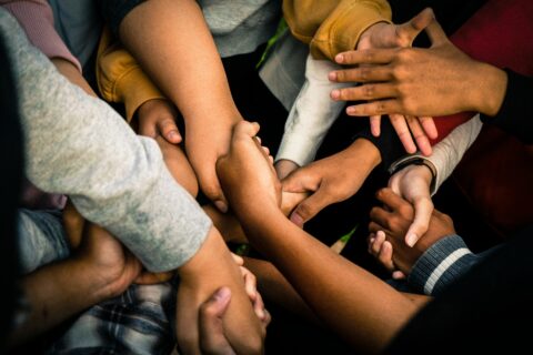 children holding hands