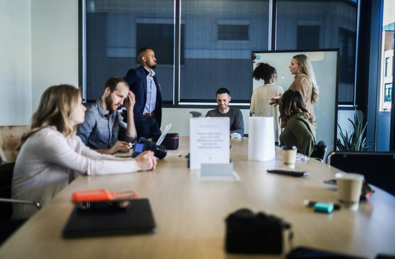 co-workers meeting