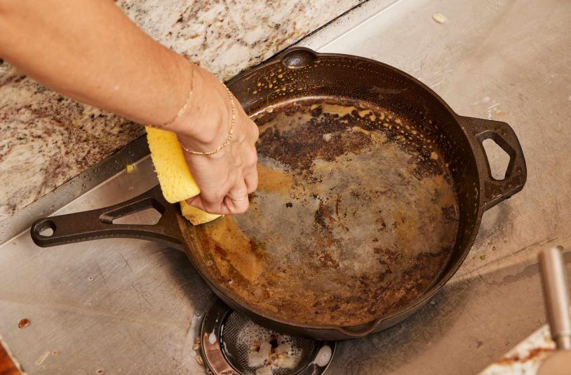 rusty iron skillet