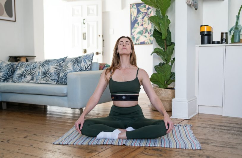 woman sitting on a yoga